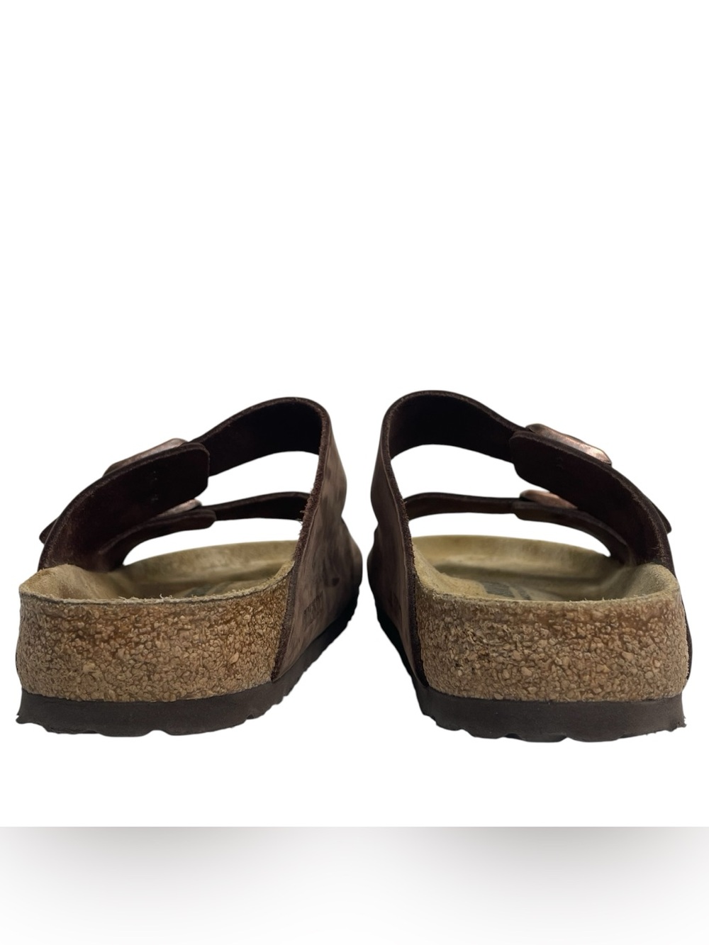 Birkenstock Sandals Double Strap Arizona Brown Leather Men 7-7.5 Women 9-9.5 - Picture 8 of 14